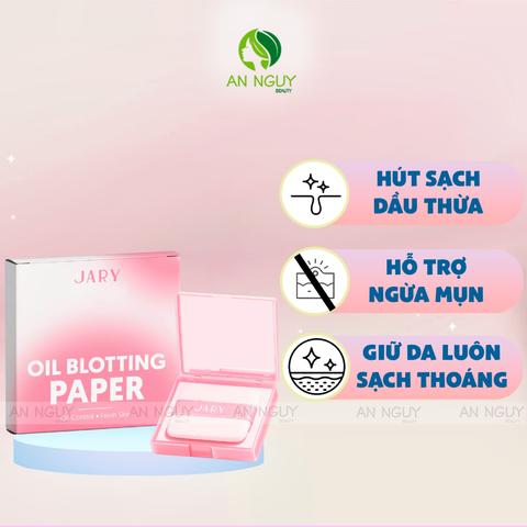 Giấy Thấm Dầu Jary Oil Blotting Paper Kiểm Soát Dầu Da Khô Thoáng (100 Tờ /1 Hộp)