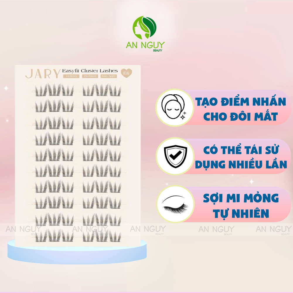 Lông Mi Cụm Sẵn Keo 10 Hàng JARY Easyfit Lashes