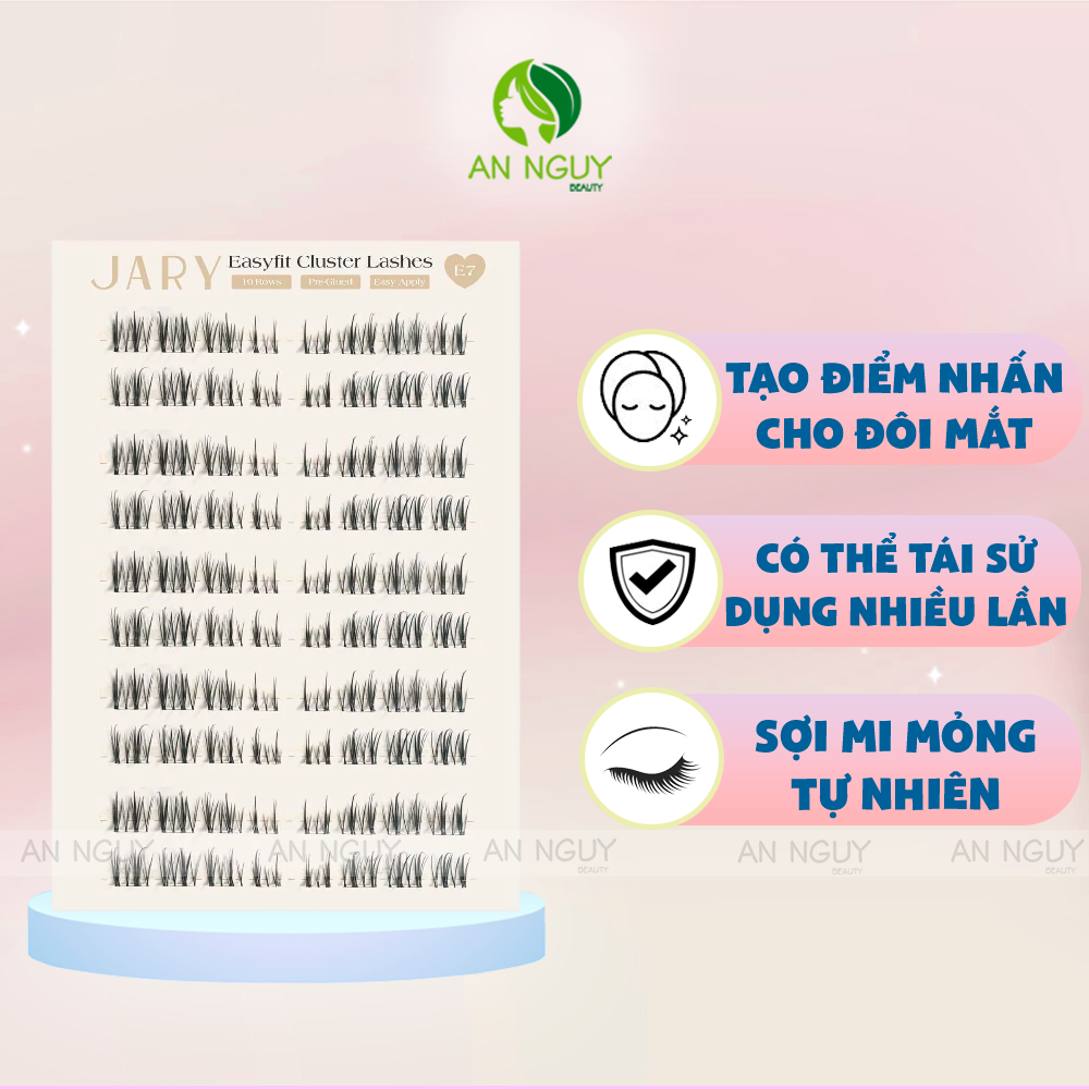 Lông Mi Cụm Sẵn Keo 10 Hàng JARY Easyfit Lashes