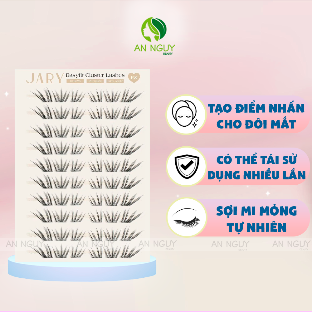 Lông Mi Cụm Sẵn Keo 10 Hàng JARY Easyfit Lashes
