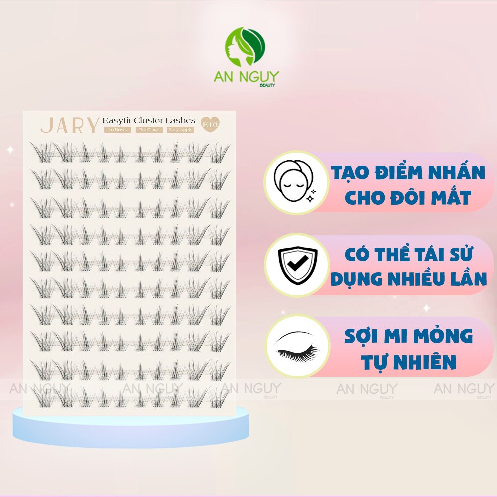 Lông Mi Cụm Sẵn Keo 10 Hàng JARY Easyfit Lashes