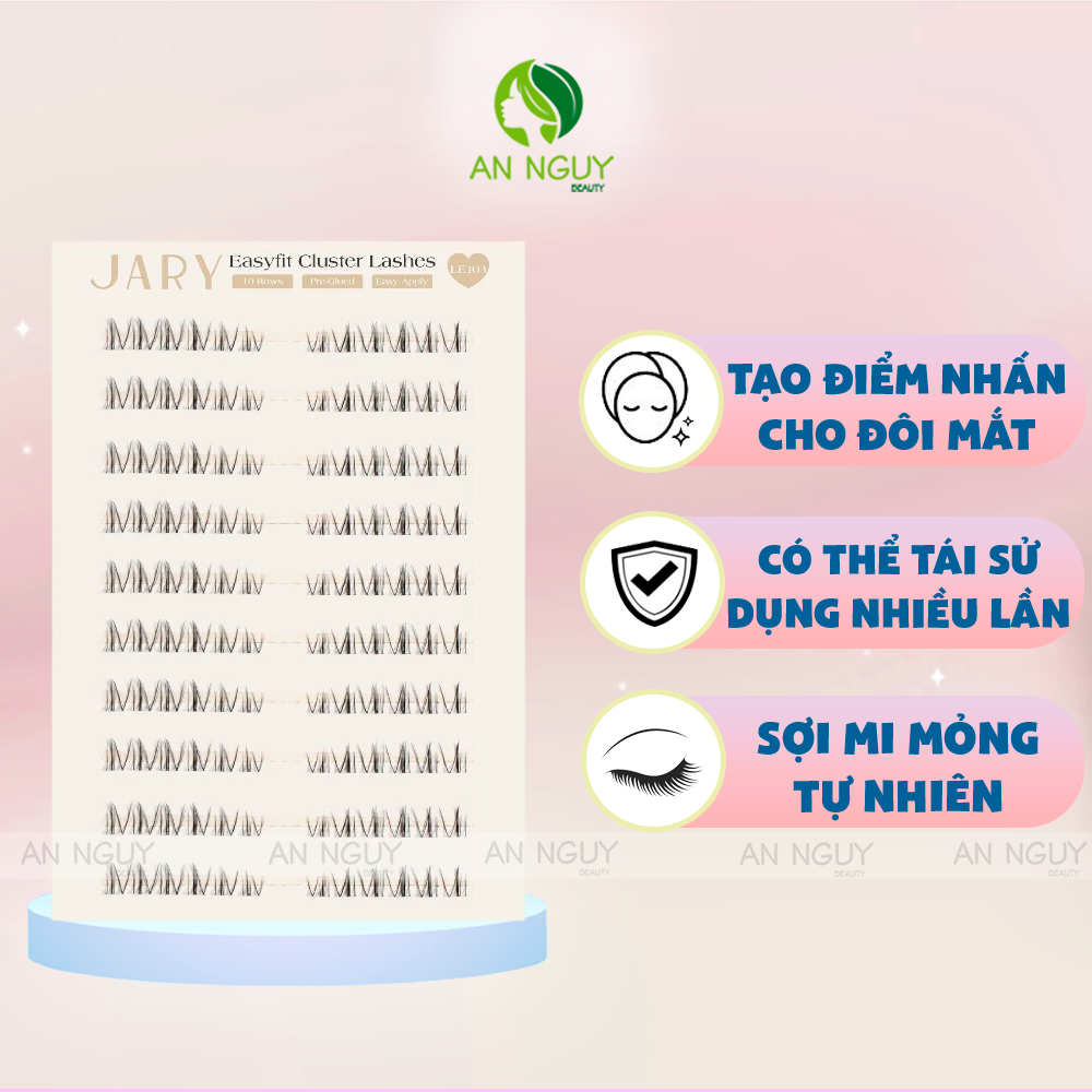 Lông Mi Cụm Sẵn Keo 10 Hàng JARY Easyfit Lashes