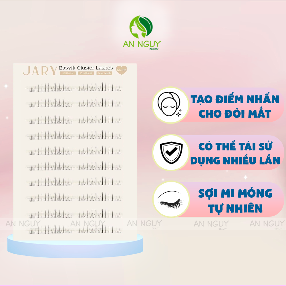 Lông Mi Cụm Sẵn Keo 10 Hàng JARY Easyfit Lashes