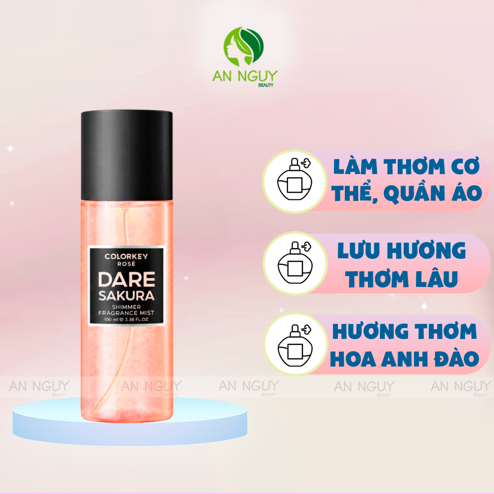 Xịt Thơm Toàn Thân Colorkey Rosé Crush Shimmer Fragrance Mist 100ml (Phiên Bản Mới)