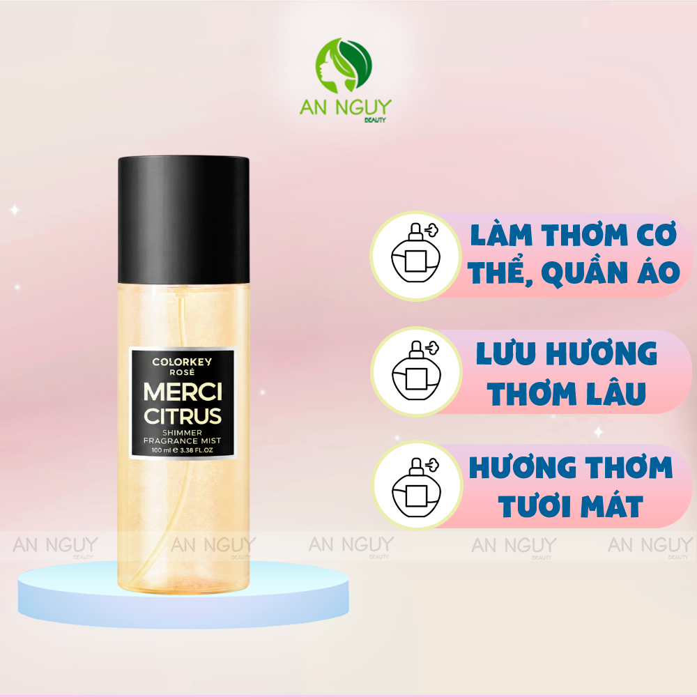 Xịt Thơm Toàn Thân Colorkey Rosé Crush Shimmer Fragrance Mist 100ml (Phiên Bản Mới)