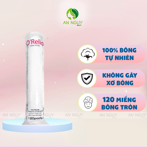 Bông Tẩy Trang O'Relia Touch To Feel 100% Bông Tự Nhiên