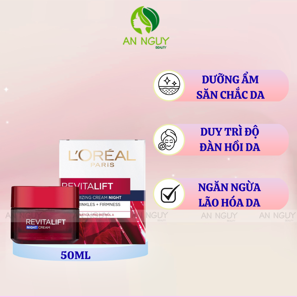 Kem Dưỡng Ban Đêm L'Oreal Paris Revitalift Anti Wrinkle Night Cream Săn Chắc Da và Giảm Nếp Nhăn
