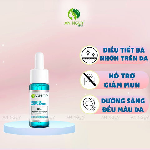 Tinh Chất Garnier Skin Naturals Bright Complete Anti - Acne Booster Serum Giảm Mụn Sáng Da