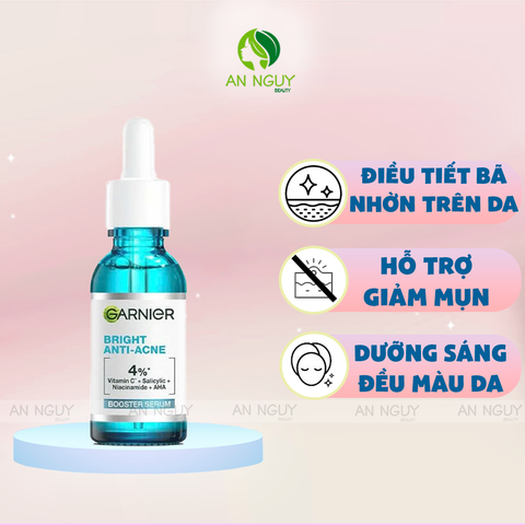 Tinh Chất Garnier Skin Naturals Bright Complete Anti - Acne Booster Serum Giảm Mụn Sáng Da