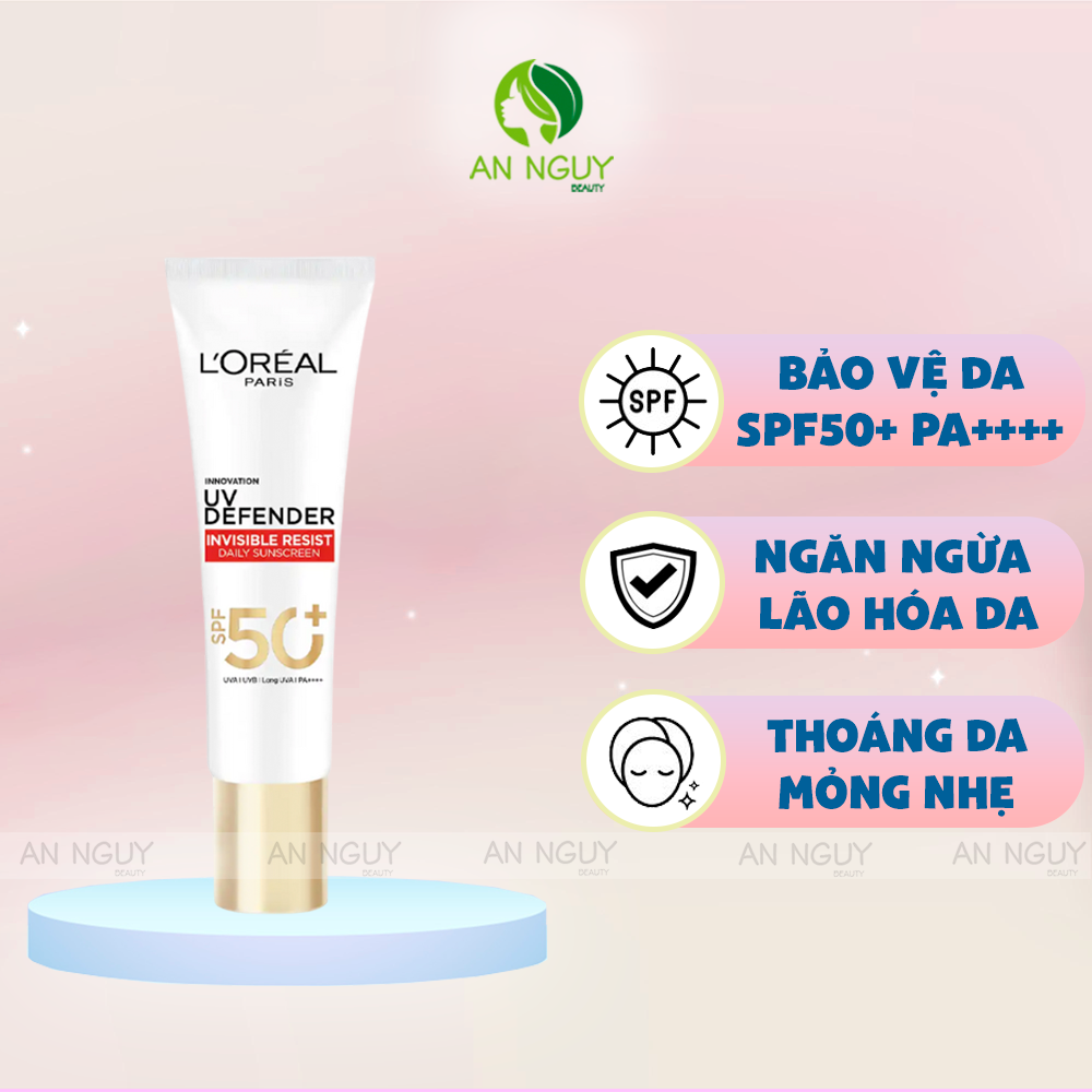 Kem Chống Nắng L'Oreal Paris UV Defender Invisible Resist Daily Sunscreen SPF50+PA++++ 30ml (Default Title)