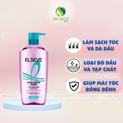 Dầu Gội L'Oreal Paris Elseve Hyaluron Pure 72H Purifying Shampoo Dành Cho Da Đầu Dầu
