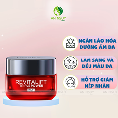 Kem Dưỡng Ban Ngày L'Oreal Paris Revitalift Triple Power Age-Correcting Cream Day Giảm Nếp Nhăn, Ngừa Lão Hóa 50ml