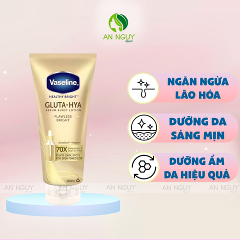 Sữa Dưỡng Thể Vaseline Healthy Bright Gluta-Hya Serum Burst Lotion Dưỡng Trắng Sáng Da
