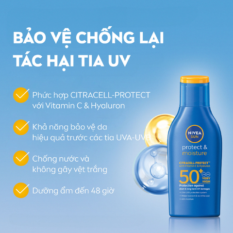 Sữa Chống Nắng Nivea Sun Protect & Moisture SPF50+ Body Lotion 75ml