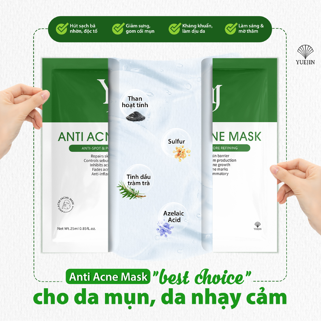Mặt Nạ Yuejin Anti Acne Mask Giảm Mụn 25ml