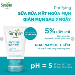 [Mua 1 Tặng 1] Sữa Rửa Mặt Simple 150ml + Nước Tẩy Trang Simple Micellar Water 200ml