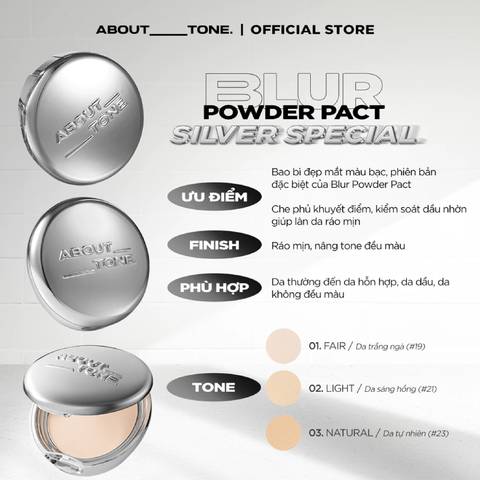 Phấn Phủ About Tone Blur Powder Pact Kiềm Dầu 9g