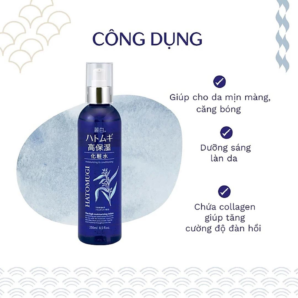 Nước Dưỡng Hatomugi Reihaku High Moisturizing Lotion Dưỡng Ẩm, Sáng Da 250ml