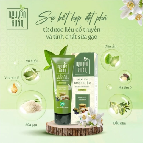 Dầu Xả Dược Liệu Nguyên Xuân Herbal Conditioner Hương Bưởi Dưỡng Tóc Siêu Mượt 150ml