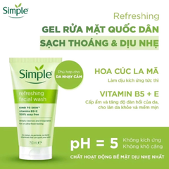 [Mua 1 Tặng 1] Sữa Rửa Mặt Simple 150ml + Nước Tẩy Trang Simple Micellar Water 200ml