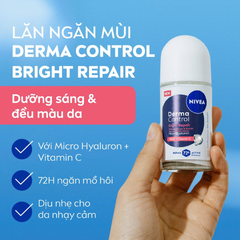 Lăn Khử Mùi Nivea Derma Control Micro Hyaluron Dưỡng Sáng 50ml
