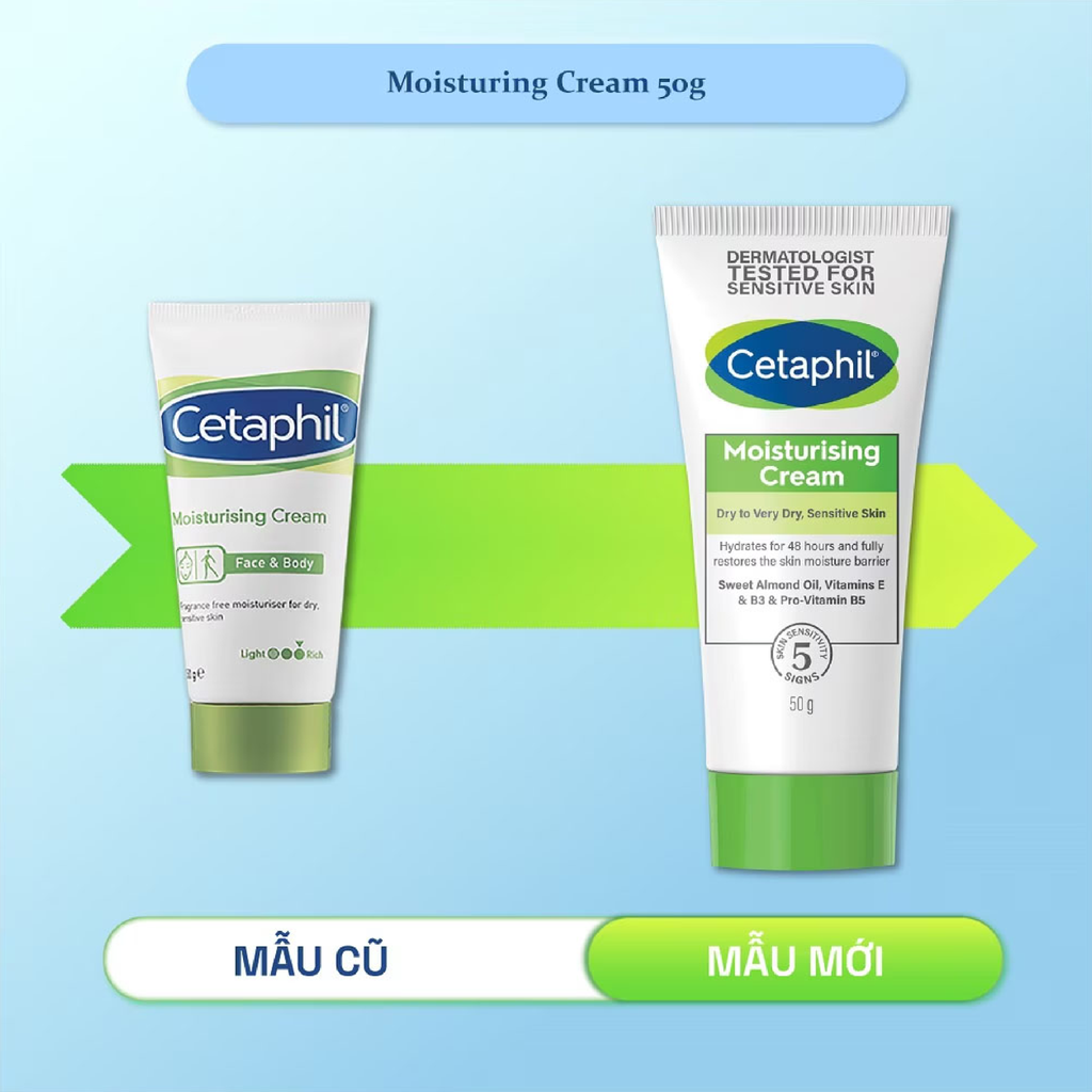 Kem Dưỡng Ẩm Cetaphil Moisturising Cream Dry To Very Dry, Sensitive Skin Dưỡng Ẩm