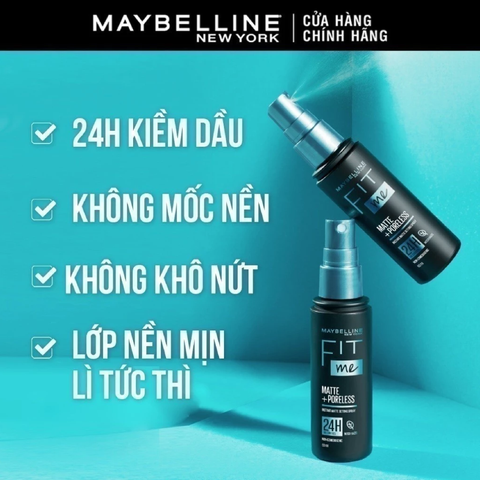 Xịt Khóa Nền Maybelline New York Fit Me Matte + Poreless Setting Spray 60ml