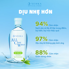 [Mua 1 Tặng 1] Nước Tẩy Trang Senka Micellar Formula Fresh Giảm Bóng Nhờn 400ml + 230ml