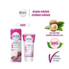 [Mua 1 Tặng 1] Kem Tẩy Lông Veet Pure Hair Removal Cream 50g + Khăn Ướt Fressi Care 20 Miếng