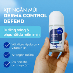 Lăn Khử Mùi Nivea Derma Control Micro Hyaluron Dưỡng Sáng 50ml