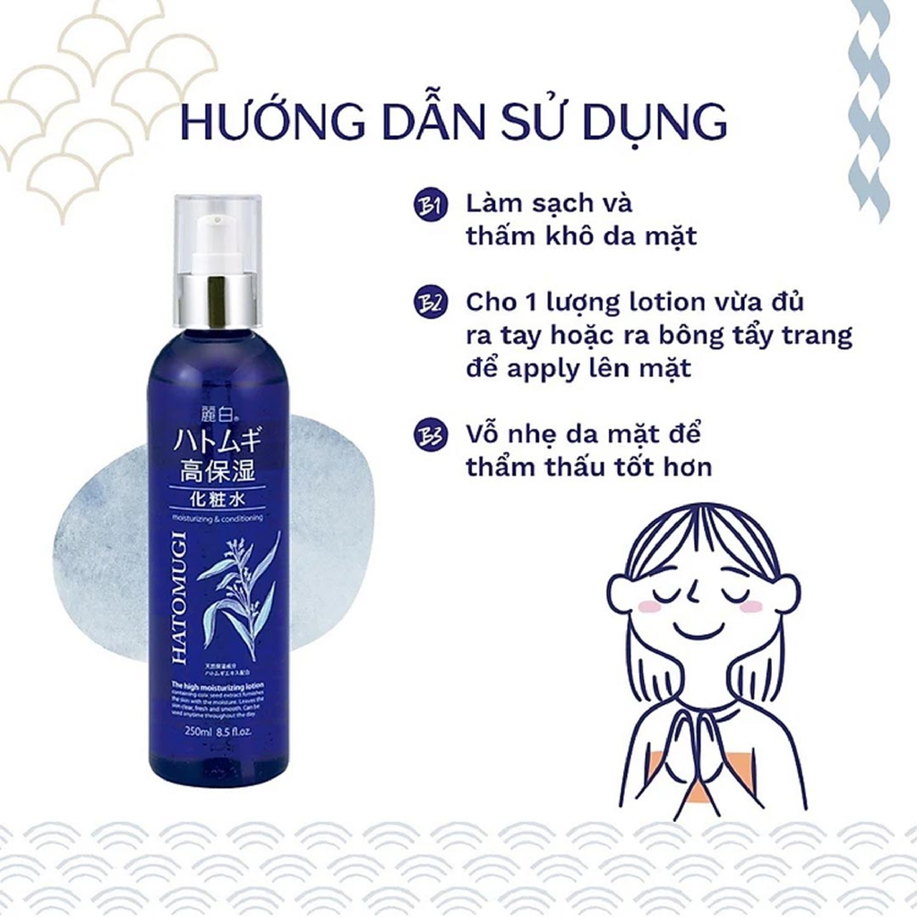 Nước Dưỡng Hatomugi Reihaku High Moisturizing Lotion Dưỡng Ẩm, Sáng Da 250ml