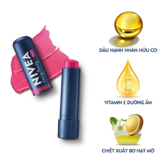 Son Trang Điểm Dưỡng Môi Và Má Hồng Nivea Caring Color Lip Care SPF 30 4.8g
