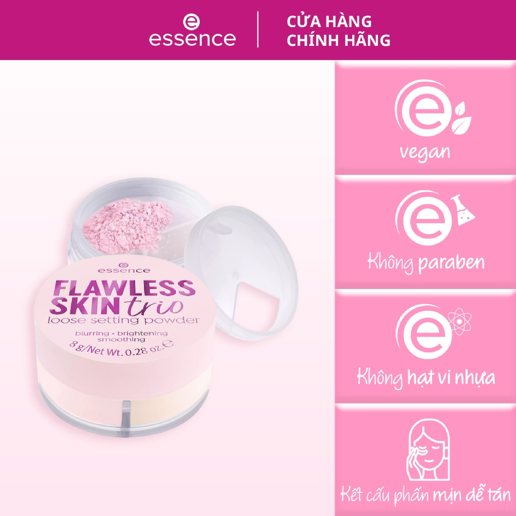 Phấn Phủ Bột 3 Màu Essence Flawless Skin Trio Loose Setting Powder 10
