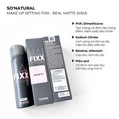 Xịt Khoá Nền Dành Cho Da Dầu So.Natural Powder4Room Real Matte Makeup Setting FIXX 75ml