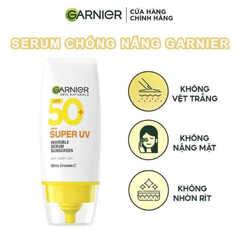 Serum Chống Nắng Garnier Super UV Invisible Serum Sunscreen SPF50+ PA++++ Dưỡng Sáng, Mờ Thâm 30ml
