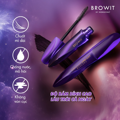 Mascara Browit By Nongchat Star Galaxy Long Stay Làm Dày, Dài và Cong Mi 8g