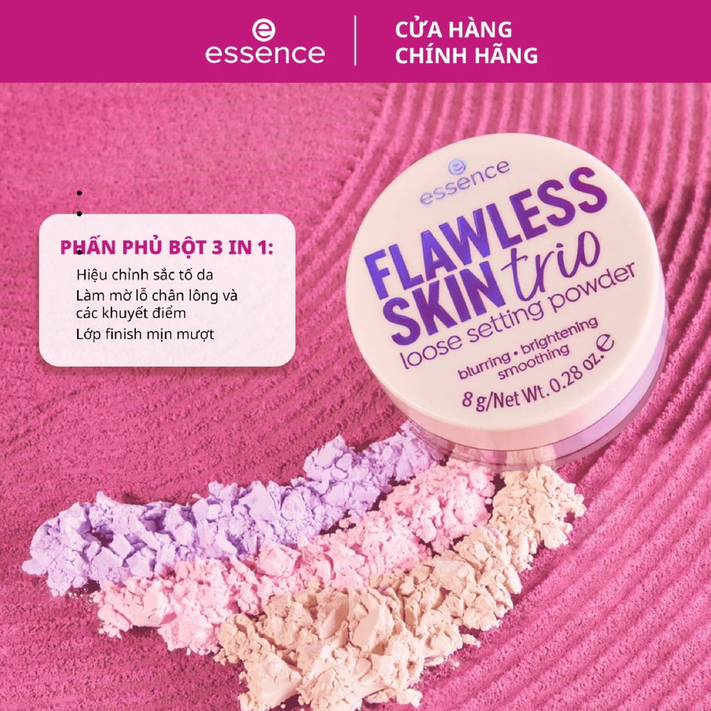 Phấn Phủ Bột 3 Màu Essence Flawless Skin Trio Loose Setting Powder 10