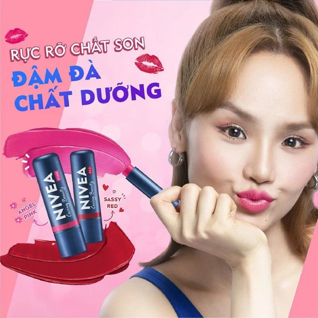 Son Trang Điểm Dưỡng Môi Và Má Hồng Nivea Caring Color Lip Care SPF 30 4.8g