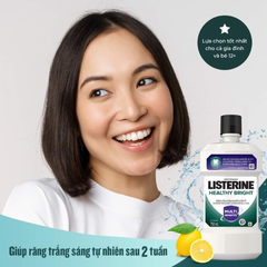Nước Súc Miệng Listerine Healthy Bright Multi-Action Mouthwash Giúp Răng Trắng Sáng 750ml