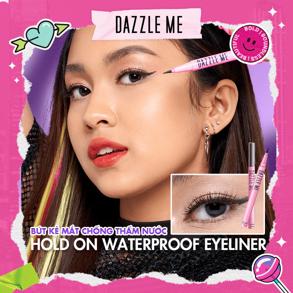 Bút Kẻ Mắt Dazzle Me Hold On Waterproof Eyeliner Chống Thấm Nước Lâu Trôi 0.8g