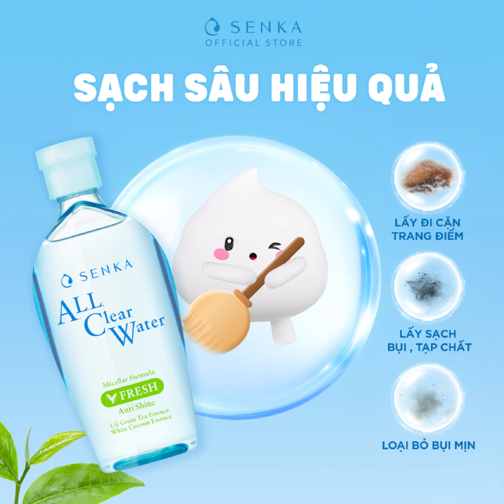 [Mua 1 Tặng 1] Nước Tẩy Trang Senka Micellar Formula Fresh Giảm Bóng Nhờn 400ml + 230ml
