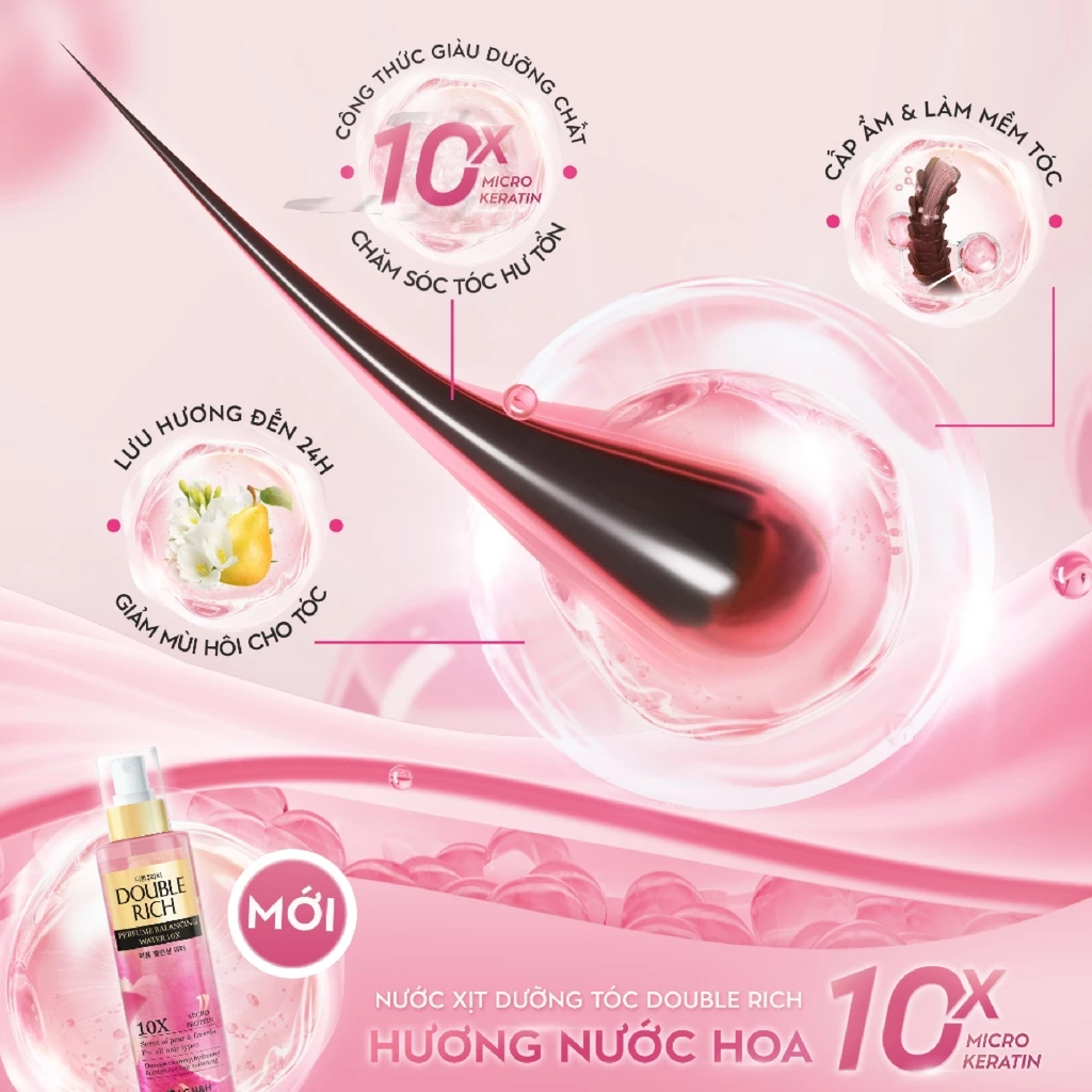 Xịt Dưỡng Tóc Double Rich Perfume Blancing Water 10X Hương Nước Hoa 200ml