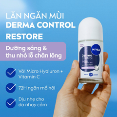 Lăn Khử Mùi Nivea Derma Control Micro Hyaluron Dưỡng Sáng 50ml
