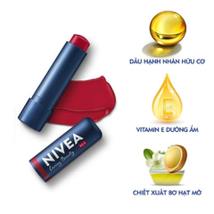 Son Trang Điểm Dưỡng Môi Và Má Hồng Nivea Caring Color Lip Care SPF 30 4.8g