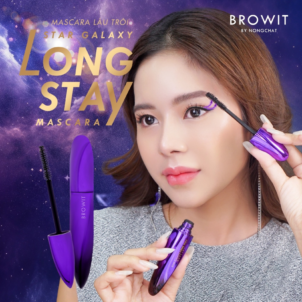 Mascara Browit By Nongchat Star Galaxy Long Stay Làm Dày, Dài và Cong Mi 8g