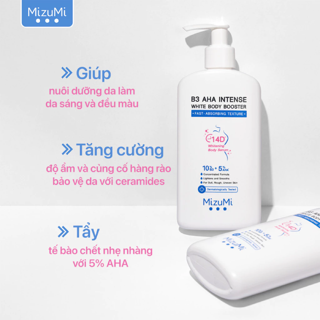 Dưỡng Thể MizuMi B3 AHA Intense White Body Booster Dưỡng Sáng Da 250ml