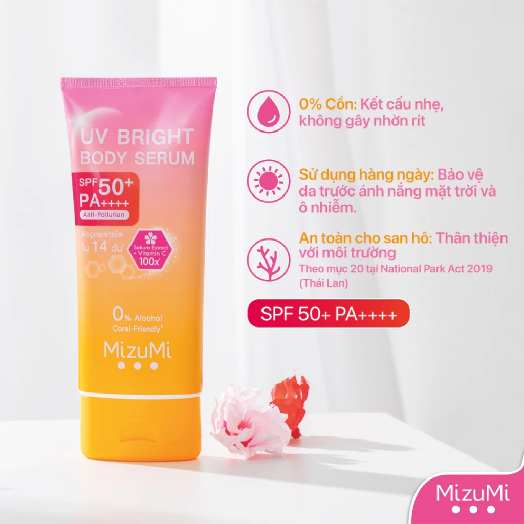 Dưỡng Thể MizuMi UV Body Serum SPF 50+ PA++++ Anti-Pollution