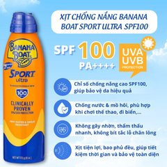 Xịt Chống Nắng Banana Boat Sport Ultra SPF 100 PA ++++ 170g
