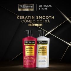 Bộ Gội Xả TRESemmé Keratin Smooth KeratinBond+ Shampoo & Conditoner Dưỡng Tóc Suôn Mượt (640g + 620g)