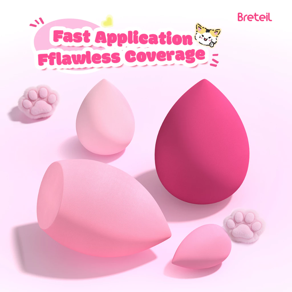 Bông Mút Trang Điểm Breteil Beauty Tools As Companions (4 Mút)